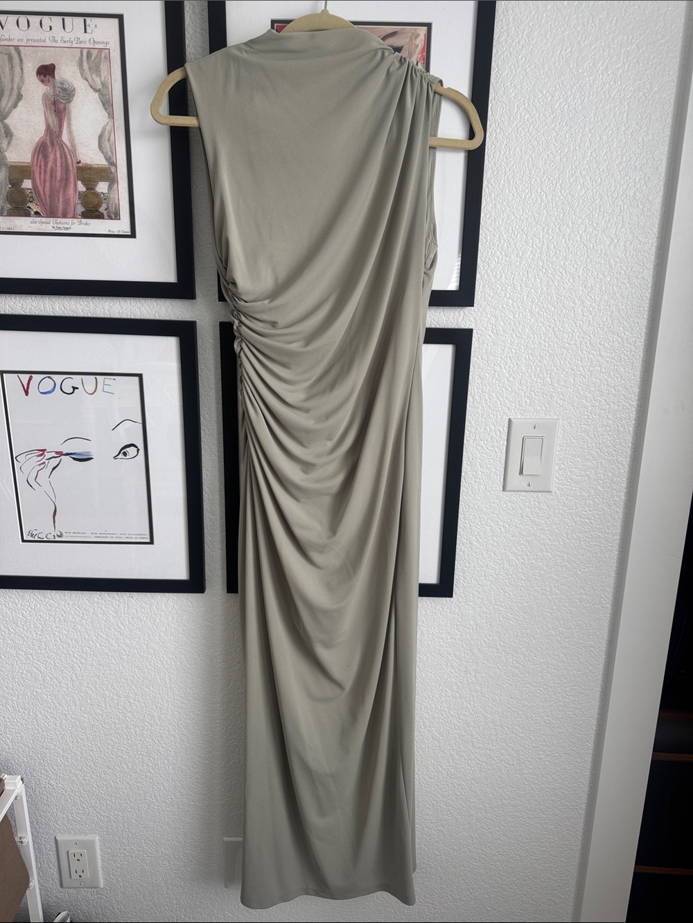 Zara Sleeveless Draped Maxi Dress - Sage Green